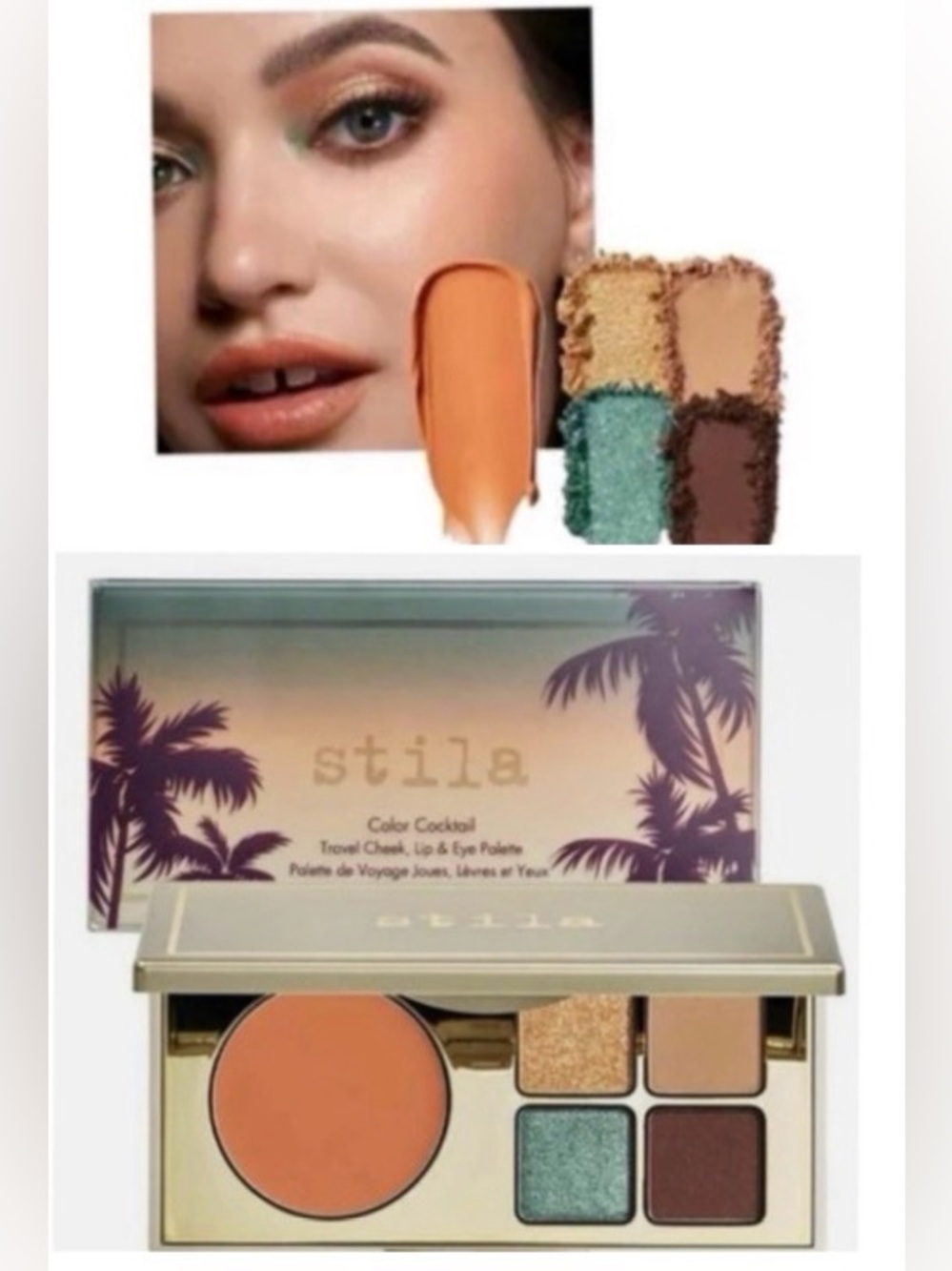 Stila Color Cocktail Travel Cheek, Lip & Eye Palette - Tequila Sunrise set